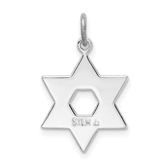 Sterling Silver Platinum-plated Star of David Charm - 2