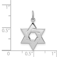 Sterling Silver Platinum-plated Star of David Charm - 2