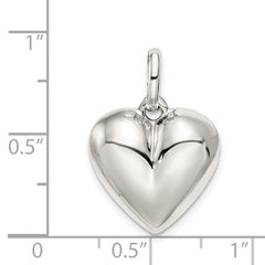 Sterling Silver Puffed Heart Charm - 3