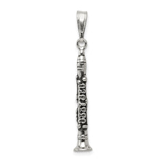Sterling Silver Antiqued Clarinet Charm - 2