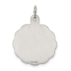 Sterling Silver Rhodium-plated Cross Disc Charm - 2
