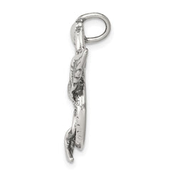 Sterling Silver Antiqued Dragon Charm - 2