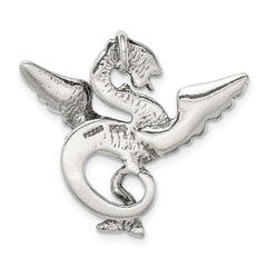 Sterling Silver Antiqued Dragon Charm - 2