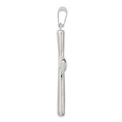 Sterling Silver Rhodium-plated Hollow Cross Pendant - 2