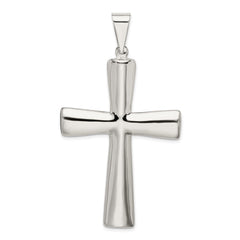 Sterling Silver Rhodium-plated Hollow Cross Pendant - 2