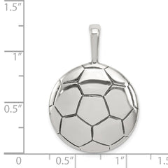 Sterling Silver Antiqued Soccer Ball Pendant - 5