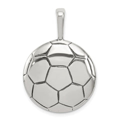 Sterling Silver Antiqued Soccer Ball Pendant - 5