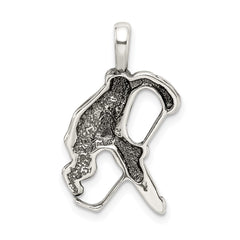 Sterling Silver Antiqued Hockey Player Charm - 2