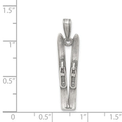 Sterling Silver Antiqued Ski's Charm