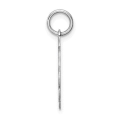 Sterling Silver Rhodium-plated Brocaded Letter C Initial Charm - 2