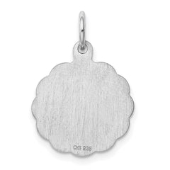 Sterling Silver Rhodium-plated Brocaded Letter C Initial Charm - 2