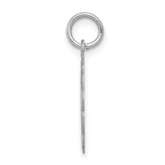 Sterling Silver Rhodium-plated Brocaded Letter D Initial Charm - 2