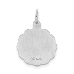 Sterling Silver Rhodium-plated Brocaded Letter D Initial Charm - 2