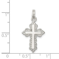 Sterling Silver Rhodium-plated Cross Charm - 2