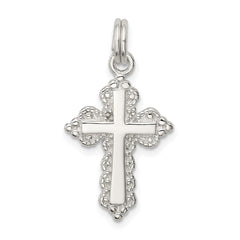 Sterling Silver Rhodium-plated Cross Charm - 2