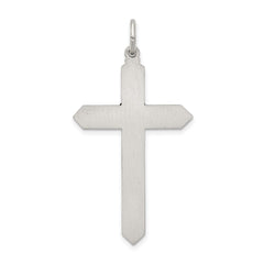 Sterling Silver Antiqued January Glass Birthstone Cross Pendant