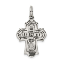 Sterling Silver Antiqued Cross Charm - 5
