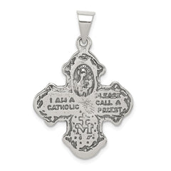 Sterling Silver Antiqued 4-way Medal - 2