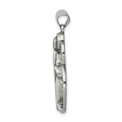 Sterling Silver Antiqued Blessed Mary Charm