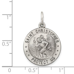 Sterling Silver Antiqued St. Christopher Medal - 10