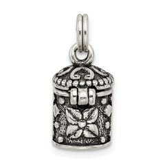 Sterling Silver Antiqued Cross Prayer Box Charm