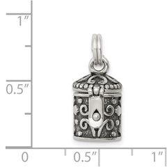 Sterling Silver Antiqued Cross Prayer Box Charm