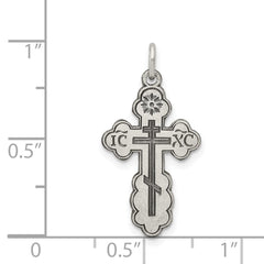 Sterling Silver Antiqued Eastern Orthodox Cross Charm - 2