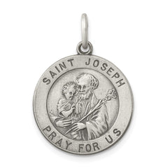 Sterling Silver Antiqued Saint Joseph Medal - 4