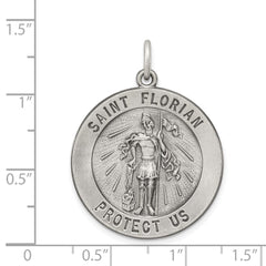 Sterling Silver Antiqued Saint Florian Medal - 4