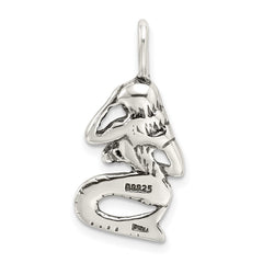 Sterling Silver Antiqued Mermaid Pendant - 2