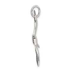 Sterling Silver Antiqued Wing Spread Seagull Charm