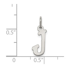 Sterling Silver Rhodium-plated Script Letter J Initial Charm - 3
