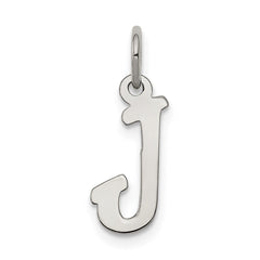 Sterling Silver Rhodium-plated Script Letter J Initial Charm - 3