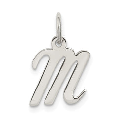 Sterling Silver Rhodium-plated Script Letter M Initial Charm - 3