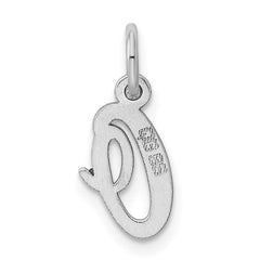 Sterling Silver Rhodium-plated Script Letter O Initial Charm - 2