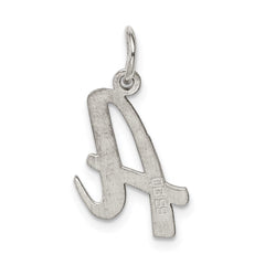 Sterling Silver Rhodium-plated Script Letter A Initial Charm - 2