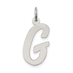 Sterling Silver Rhodium-plated Script Letter G Initial Charm - 3