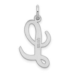 Sterling Silver Rhodium-plated Script Letter L Initial Charm - 3