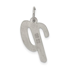 Sterling Silver Rhodium-plated Script Letter P Initial Charm - 3