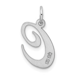 Sterling Silver Rhodium-plated Fancy Script Letter C Initial Charm - 3