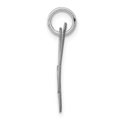 Sterling Silver Rhodium-plated Fancy Script Letter N Initial Charm - 3