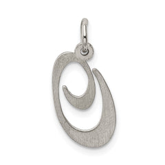 Sterling Silver Rhodium-plated Fancy Script Letter O Initial Charm - 3