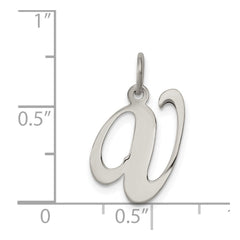 Sterling Silver Rhodium-plated Fancy Script Letter V Initial Charm - 3