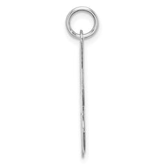 Sterling Silver Rhodium-plated Artisan Block Letter H Initial Charm