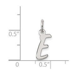 Sterling Silver Rhodium-plated Letter E Initial Charm - 2
