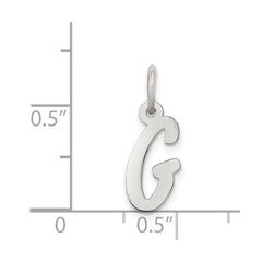 Sterling Silver Rhodium-plated Letter G Initial Charm - 2
