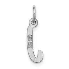 Sterling Silver Rhodium-plated Letter J Initial Charm - 2