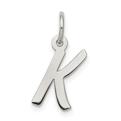 Sterling Silver Rhodium-plated Letter K Initial Charm - 2