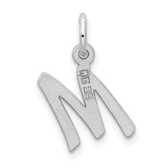 Sterling Silver Rhodium-plated Letter M Initial Charm - 2