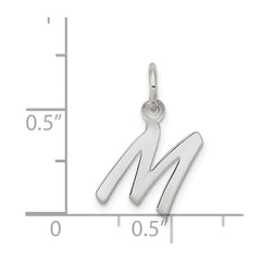 Sterling Silver Rhodium-plated Letter M Initial Charm - 2